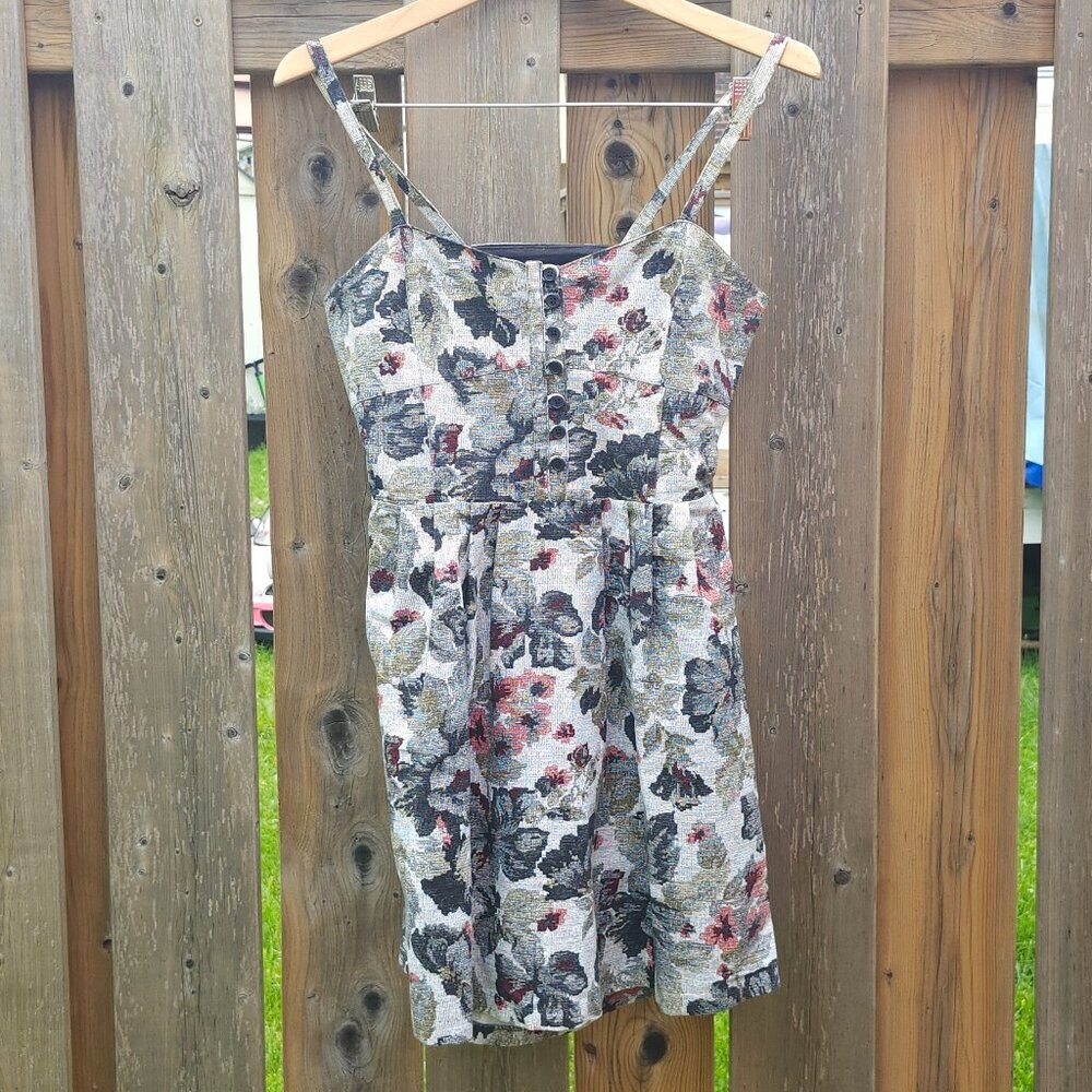 Jack. Tapestry Floral Fit & Flare Thick Spaghetti Strap Mini Dress Size Small